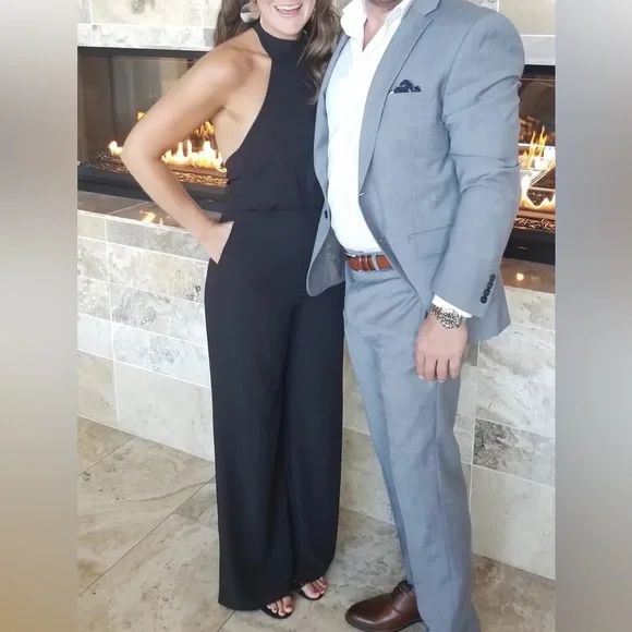 Lulus Moment for Life Halter Jumpsuit Bridal Shower Wedding Engagement Party - Picture 9 of 14